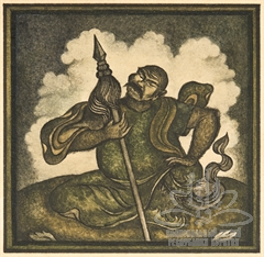 Воин. Иллюстрация к эпосу «Гэсэр»