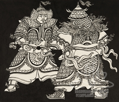 Уса Лосон (Лусад) дает Гэсэру волшебную трость. Ветвь пятая